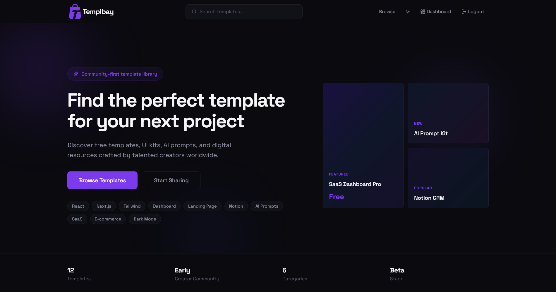 Abstract interface artwork representing the Templbay marketplace